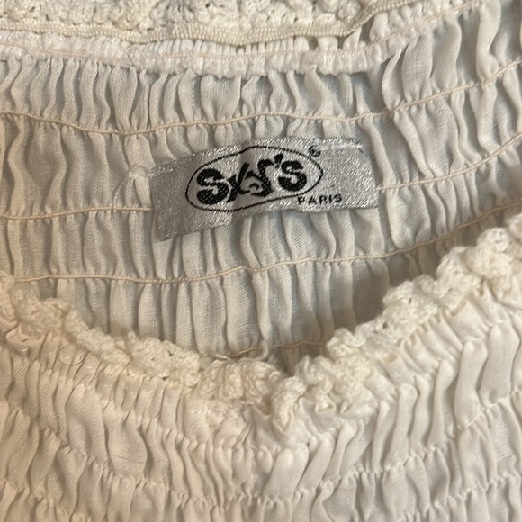 Sxy’s Paris Balooon sleeve off the shoulder white cotton blouse size Large - Picture 3 of 5